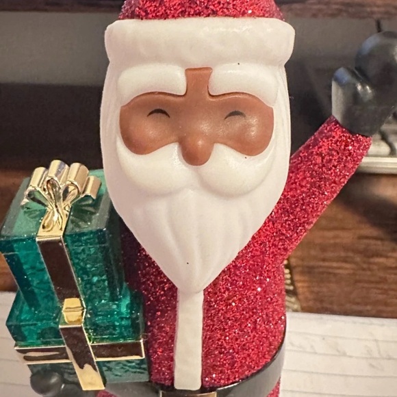 White Barn Glittering Santa with Green Gift - Picture 1 of 1